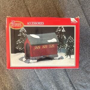 Dickens Collectables Red Covered Bridge winter village accent d56